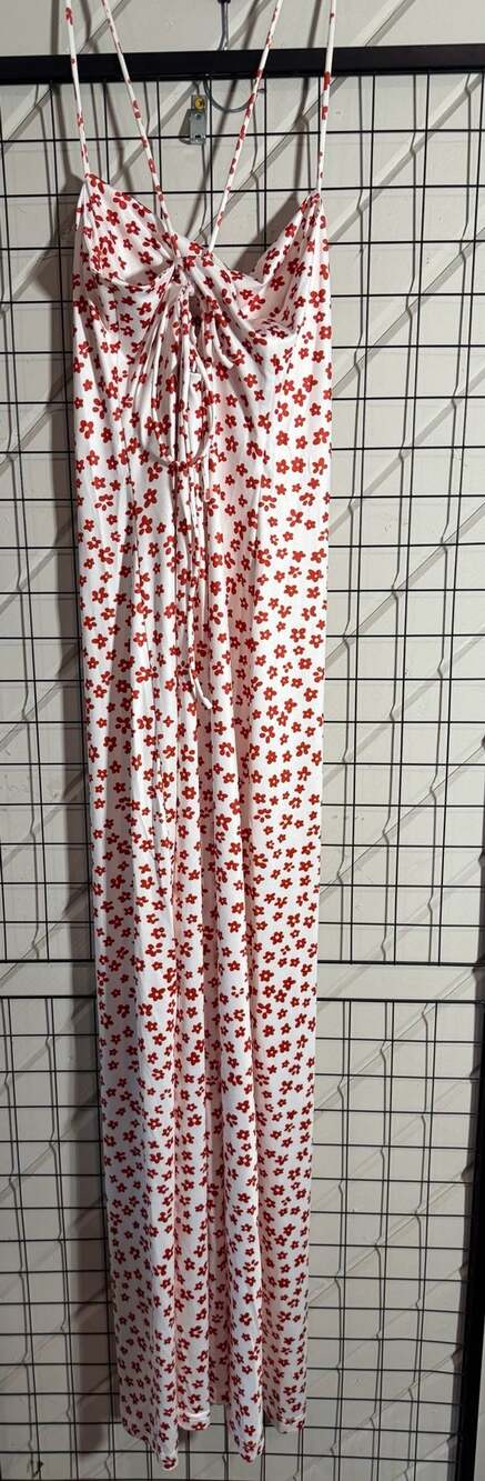 Commense Strappy Floral Print Crisscross Flowy Long Sundress